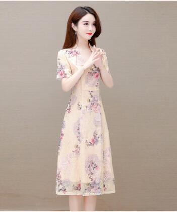 High-end waist slimming cheongsam improved dress 2022 new summer foreign temperament