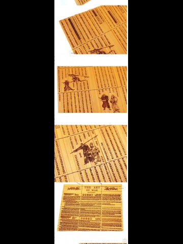 Top grade business gift Set of Sun Tzu art of War Bamboo slips carved in Chinese and English antique bamboo slips