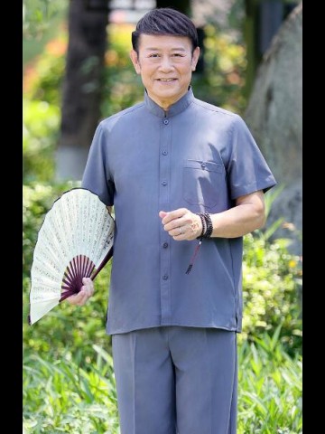 Tang suit Male father summer suit T shirt ice silk short sleeve suit Chinese wind old grandpa suit Zhongshan suit