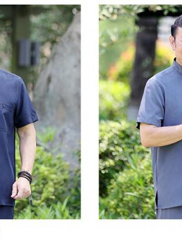 Tang suit Male father summer suit T shirt ice silk short sleeve suit Chinese wind old grandpa suit Zhongshan suit