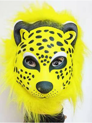 Leopard face mask lion tiger head cover net red animal funny sand sculpture COS Halloween South mountain King mask