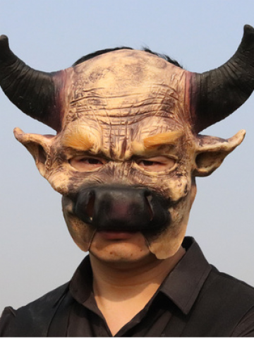 Leopard face mask lion tiger head cover net red animal funny sand sculpture COS Halloween South mountain King mask